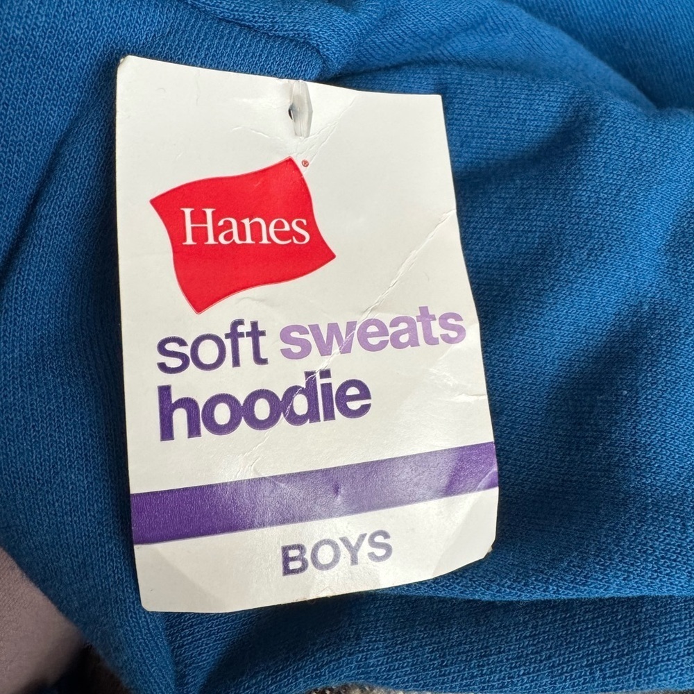 NWT Hanes Boys' XL (14-16) EcoSmart Fleece Hoodie Blue "ALL PRO 51" Graphic - Picture 9 of 10